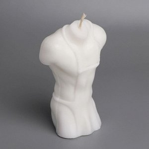 Свеча фигурная "Мужской силуэт" в фартуке, 8х5х12,5 см, белый