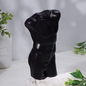 Свеча фигурная "Торс мужской", 6Х17 см, черный, 6 ч