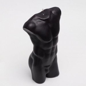 Свеча фигурная "Торс мужской", 6Х17 см, черный, 6 ч