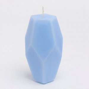 Свеча фигурная "Многогранник", 5х9 см, пастельно-голубой, 5 ч
