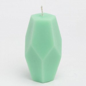 Свеча фигурная "Многогранник", 5х9 см, пастельно-зеленый, 5 ч
