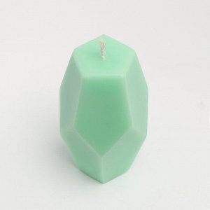Свеча фигурная "Многогранник", 5х9 см, пастельно-зеленый, 5 ч