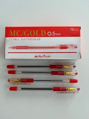 Ручка шариковая 0,5мм на маслянной основе с колпачком-красная