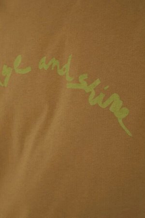 DESIGUAL - мужская хлопковая футболка горчичного цвета