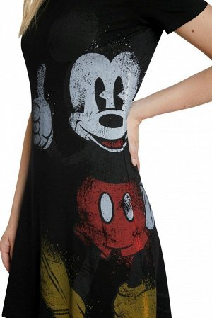 DESIGUAL - короткое приталенное платье с Микки Маусом