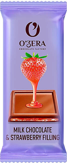 Шоколад O'Zera Milk & Strawberry filling 24г