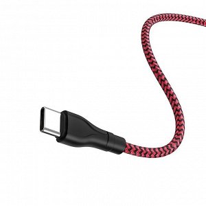 Кабель USB - Type-C Borofone BX39 Beneficial  100см 3A (black/red)