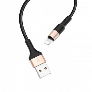 Кабель USB - Apple lightning Hoco X26 Xpress  100см 3A (black/gold)