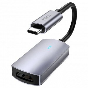 Кабель Type-C - HDMI Hoco UA20  13,4см   (metal gray)