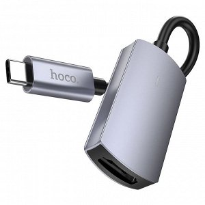 Кабель Type-C - HDMI Hoco UA20  13,4см   (metal gray)