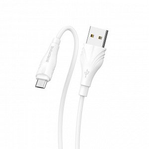 Кабель USB - micro USB Borofone BX18  300см 2,4A (white)