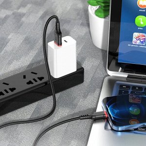 Кабель USB - Apple lightning Borofone BX67  100см 2,4A (black)