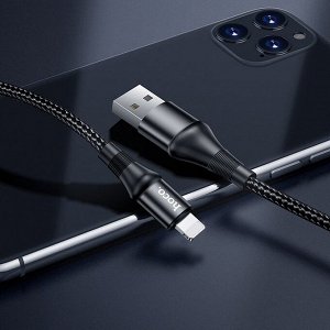 Кабель USB - Apple lightning Hoco X50 Excellent  100см 2,4A (black)