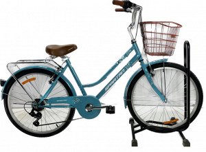 Велосипед SPARTAN 24" City Bike SP-3024 (1/1) синий (с корзиной)