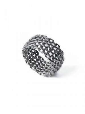 Серебряное объемное кольцо "зацепила"