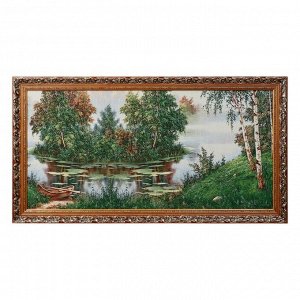 S108-50х100 Картина из гобелена "Островок с деревьями" (58х108)