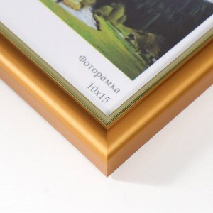 Фоторамка пластик "Гамма" 10Х15 см,  матовое золото