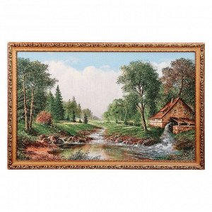 W004-50х80 Картина из гобелена "Мельница у реки" (55х85)