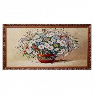 M162-60х120 Картина из гобелена "Полевые цветы в вазе" (66х126)