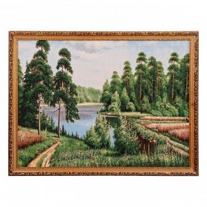 S124-60х80 Картина из гобелена "Лесные дороги" (64х84)