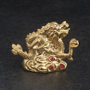 Сувенир "Дракон", с 15-ю рубиновыми стразами