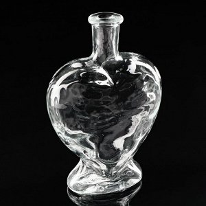 Ваза-бутылка декоративная "Сердце" 12,5х6,5х19 см, без крышки