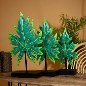 Интерьерный декор "Листья" албезия (набор 3 шт) 55,50 и 40 см