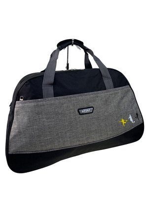 Дорожная сумка из текстиля, цвет черный с серым