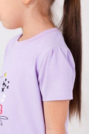 Хлопковая футболка для девочки с лайкрой