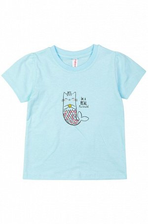 Хлопковая футболка для девочки с лайкрой