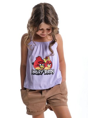 Футболка-топ "Angry birds" (98-122см) UD 0061-3(2) сиреневый