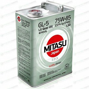 Масло трансмиссионное Mitasu LX Gear Oil 75w85, синтетическое, API GL-5, для LSD дифференциалов, 4л, арт. MJ-415/4