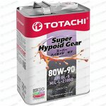 Масло трансмиссионное Totachi Super Hypoid Gear 80w90 полусинтетическое, API GL-5, для дифференциалов и раздаточных коробок, 4л, арт. 60104