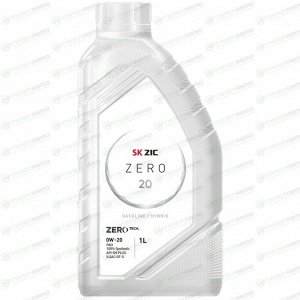 Масло моторное ZIC ZERO 20 0w20, синтетическое, API SN+/SN RC, ILSAC GF-5, для бензинового двигателя, 1л, арт. 132035