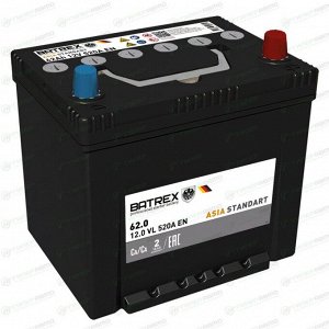 Аккумулятор Batrex Asia Standart 75D23L, 62Ач, CCA 520А, обслуживаемый, арт. 4610082700574