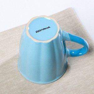 Кружка керамическая Доляна «Маршмэллоу», 360 мл, цвет голубой
