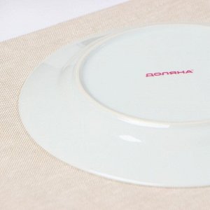 Тарелка керамическая десертная Доляна «Сакура», d=19 см, цвет белый