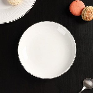 Тарелка фарфоровая пирожковая Magistro La Perle, d=15 см, цвет белый