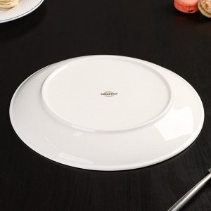 Тарелка фарфоровая обеденная Magistro La Perle, d=25,5 см, цвет белый