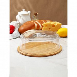 Маслёнка - сырница Доляна, d=28 см, бамбук