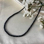 Бусы из чёрной Шпинели огранка