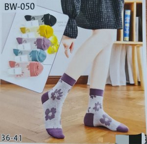Носки женские в цветочек BW-050