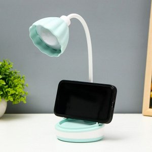 Настольная лампа «Лайни» LED 2 Вт USB АКБ зёлёный 10.5x10.5x37 см RISALUX