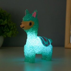 Фигурка светящаяся RISALUX «Лама», LED-ночник, 1 Вт, от батареек LR44, 10x15x5.5 см, МИКС
