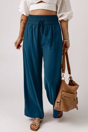 Синие свободные брюки с эластичным поясом