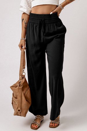 Черные свободные брюки с эластичным поясом