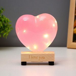Ночник "Сердце. Любовь" LED от батареек 3хLR44 МИКС 9,5х4х12 см RISALUX