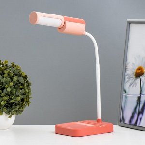 Настольная лампа «Лансер» LED 3.5 Вт USB АКБ красно-розовый 11x15x45 см RISALUX