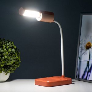 Настольная лампа «Лансер» LED 3.5 Вт USB АКБ красно-розовый 11x15x45 см RISALUX