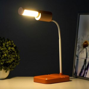 Настольная лампа «Лансер» LED 3.5 Вт USB АКБ красно-розовый 11x15x45 см RISALUX